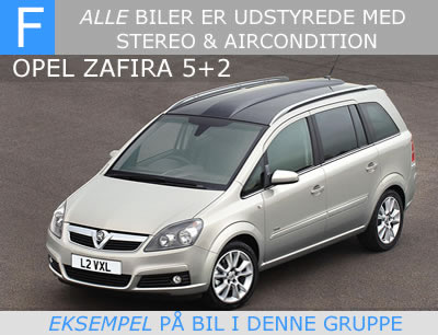 gruppe f - 7 sæders bil malaga - opel zafira