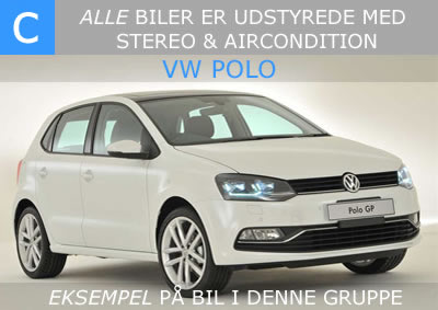 gruppe c - vw polo eller lignende malaga - billeje malaga